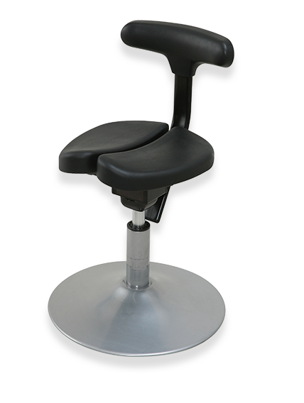 アーユルチェア　ブラック　360度回転コマ付き椅子・チェア