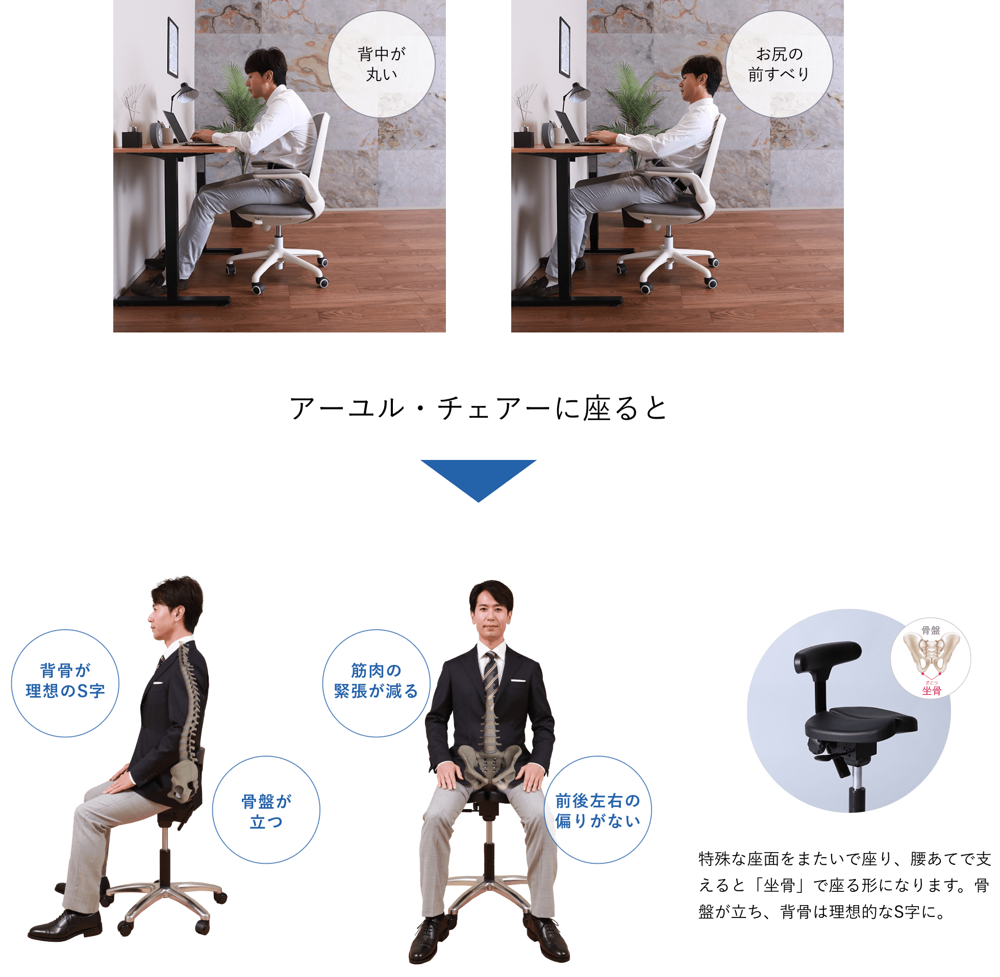 キャスタータイプ プレミアムモデル 01｜腰痛対策・姿勢改善椅子、学習